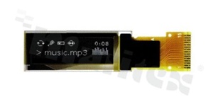 Wyświetlacz LGM OLED; LCD graficzny; 0.91"; 128x32 pikseli; kolor świecenia biały; obszar aktywny 22.38×5.58mm; FPC do lutowania; 14 pinów