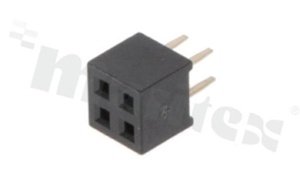 Pin Header; pitch 2.00mm; 2x2 pins; assembly: THT; female; straight; double row