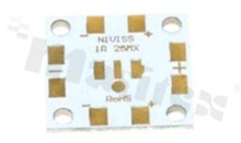 Podłoże MCPCB, przewodność cieplna 1.5W/(m*K), grubość: 2mm, Ilość warstw - 1, biała soldermaska, kolor legendy: złota, rozmiar: kwadrat 25mm, pokrycie padów: złoto; do diod Cree MX, /20