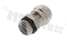 Dławnica kablowa M12; mosiężna niklowana IP68; z uszczelnieniem; M12x1.5 3-6.5mm; z nakrętką i uszczelką.