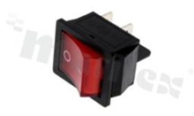 Przełącznik typu Rocker; dwubiegowy; 2-pozycyjny; 28x22mm; konektory SPST; przycisk czerwony; 1A