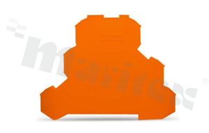 Ścianka końcowa/wewnętrzna do złączy przelotowych serii 2002; grubość 0.8mm; pomarańczowa; montaż zatrzaskowy