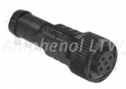 Plug M12; A code; 5 pins; female; 4A; straight; plastic thread; screw type; with wire 5m; IP68