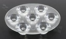 Lens for LED high power; angle: 45 degrees ; Number of LEDs: 7; Dimensions: round 67mm; Height: 13.4mm; material: PMMA; PC; Fastening: screw