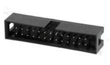 Full shrouded header for PCB; pitch 2.54mm; 26-contacts; THT; male; top entry