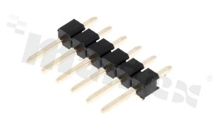 Listwa stykowa do PCB; w rastrze 2.54mm; 1x6 styków; montaż: THT; męska; prosta; jednorzędowa