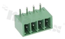 Pluggable terminal block; pitch 3.50mm; 4-ways; male; R/A pin header; closed type; UL 300V/8A; TUV:250V/7A