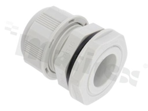 Dławnica kablowa PG16; nylon; PG16 6-12.0mm; Flat O-ring; szara; z nakrętką
