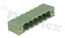 Pluggable male terminal block, 6-ways with fixed screws, straight pin header, 5.08mm pitch