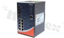Switch przemysłowy PoE; Gigabit; zarządzalny; 8 portów 10/100/1000Base-T(X) RJ45 PoE 60W i 4 porty 100/1000Base-X SFP; temp. pracy -40+75 st.C; zasilanie redundantne 50/57VDC; montaż na szynie DIN