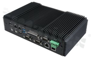 Bezwentylatorowy komputer przemysłowy; Celeron 3955U/ Core i3/i5/i7; RAM: do 16GB; 4xCOM; 6xUSB; 4xLAN; GPIO; 2xSIM; SMBus; HDMI; Audio; SATA; mPCIe; M.2 Key B; TPM 2.0; temp. pracy: -20+60C; 12/24VDC