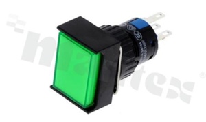 Push button switch; 1NO1NC; monostable; IP65; green button.