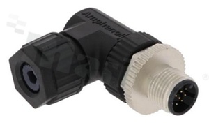 Wtyk M12; kodowanie A; 12-stykowy; męski; 1.5A; kątowy; na kabel; lutowany; IP68