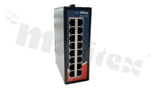 Switch przemysłowy niezarządzalny; 16 portów 10/100Base-T(X) RJ45; temperatura pracy: -10+60C; zasilanie 9.6-60VDC/24VAC; montaż na szynie DIN