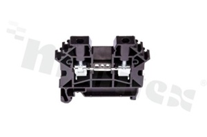 Installation terminal block; 1-level; 2-contacts; for wire 0,5-4,0mm2; screw terminal; black; Din rail; 1000V/32A
