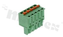 Pluggable terminal block; 5.00mm pitch; 5-ways; female; for wire 2.50mm2 (26-12AWG); wire insertion direction same as plug-in direction; p.bronze contacts; spring clamp; brass cage; UL 300/10A TUV 320/20A