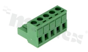 Listwa zaciskowa rozłączalna; w rastrze 5.08mm; 5-torowa; żeńska; na przewód 2.50mm2 (28-12AWG); kierunek wtykania równoległy do osi przewodów; styki z fosforobrązu; mosiężna klatka; UL 300V/15A