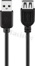 USB cable standard USB 2.0 Hi-Speed; A male->A female; black; 28/24AWG; double shielded; 0.6m; black