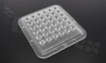 Lens for LED high power; angle: oval 15 x 40 degrees ; Number of LEDs: 36; Dimensions: 110x120mm; Height: 9.51mm; material: PMMA; Fastening: screw