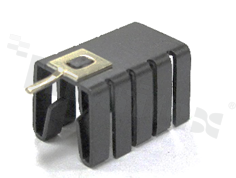 Heatsink; moulded TO-220; TO-262 19x12.8x12.7mm; black; anodized aluminium AL5052; RoHS.