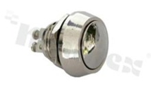 Push button switch; monostable; 12mm; screw terminals; nickled; IP65