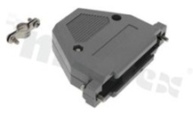 Plastic hood for 37-pole D-Sub connector; grey