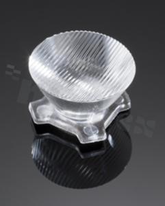 Lens for LED high power; angle: Oval 51 x 18 degrees FWHM; Number of LEDs: 1; Dimensions: round 22mm; Height: 11.7mm; meterial: PMMA; Fastening: tape; pin