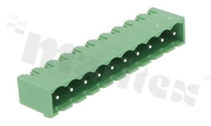 Listwa zaciskowa rozłączalna; w rastrze 5.00mm; 10-torowa; męska; pionowa; zabudowana; UL 300V/16A; TUV:320V/20A