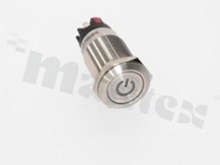 Przełącznik wandaloodporny; bistabilny; 19mm; zacisk śrubowy; stal nierdzewna; podświetlenie punktowe POWER czerwone; LED 110V; IP67.
