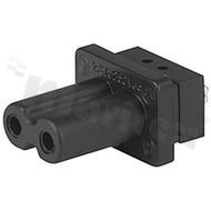 AC power outlet IEC 60320 D, protection class II; solder terminals; black; IP20; 2.5A, 250VAC