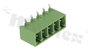 Pluggable terminal block; pitch 3.81mm; 5-ways; male; R/A pin header; closed type; UL 300V/8A; TUV:250V/7A