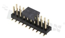 Pin Header; pitch 2.54mm; 2x10 pins; assembly: SMD; male; straight; double row