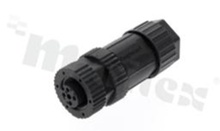 Plug M12; A code; 5 pins; female; 4A; straight; plastic thread; for wire; screw type; IP67