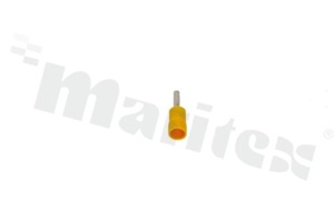Wire pin terminal; O: 1.9mm; 4.0-6.0mm2; crimped; insulated; for cable; yellow; Imax = 48A; H:12,5mm; L=26mm