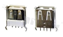 Markowe gniazdo; 1 x port typu A; USB 2.0; pionowe; biały izolator