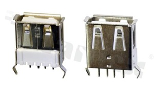 Socket USB 1xA; USB 2.0; vertical; white insulator