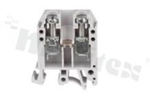 Installation terminal block; 1-level; 2-contacts; for wire 0,5-10,0mm2; screw terminal; grey; Din rail; 1000V/57A