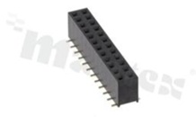 Listwa stykowa do PCB; w rastrze 2.54mm; 2x12 styków; montaż: SMD; żeńska; prosta; dwurzędowe