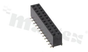 Listwa stykowa do PCB; w rastrze 2.54mm; 2x12 styków; montaż: SMD; żeńska; prosta; dwurzędowe