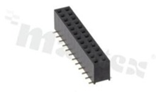 Pin Header; pitch 2.54mm; 2x12 pins; assembly: SMD; female; straight; double row