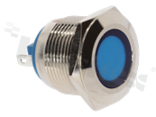 Lampka sygnalizacyjna; 19mm; terminale do lutowania; stal nierdzewna; podświetlenie nieznany kolor; LED 12V