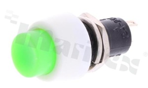 Przełącznik przyciskowy; 1-pozycyjny; 10mm; konektory; przycisk zielony; 3A/125V