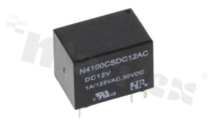 Electromagnetic relay; contact rating current 1A; coil voltage 12VDC; changeover contact (1C); 1A/30VDC; 1A/125VAC