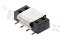 Listwa stykowa żeńska do PCB; w rastrze 2.54mm; dwurzędowa 2x4 styków; montaż: SMD; prosta z wejściem od góry i od dołu; wysokość 3.65mm