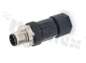 Wtyk M12; kodowanie A; 4-stykowy; męski; 4A; prosty; na kabel; skręcany; IP67