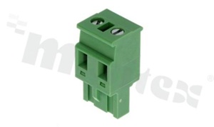 Listwa zaciskowa rozłączalna; w rastrze 7.50mm; 2-torowa; żeńska; na przewód 2.50mm2 (28-12AWG); kierunek wtykania prostopadły do osi przewodów; styki z fosforobrązu; mosiężna klatka; UL 300V/15A TUV 400V/10A