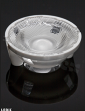 Soczewka do diod LED COB; kąt rozsyłu: ok 50 stopni FWHM; ilość diod: 1; rozmiar: okrąg 49.8mm; wysokość: 19.3mm; rodzaj materiału: PMMA; PC; sposób mocowania: śruby