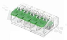 Installation quick splice pitch 5.6mm; 5-ways; spring clamp; wire cross section 0.2-4mm2; 32A/450V