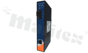 Gigabit Ethernet to fiber media converter; single-mode; SC; 10km; 1310nm; oper. temperature: operating temperature -40+70 deg.C; supply 12...48VDC; DIN rail mountable