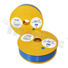 Przewód pojedynczy TLY/LIY; z wielodrutową miedzianą żyłą; niebieski; przekrój 0.22mm2; AWG 24; 300V; -40+105 st.C; 200m.